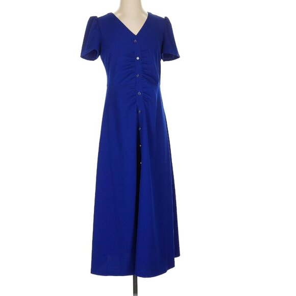 DKNY Midi Blue Button Dress - Picture 1 of 7